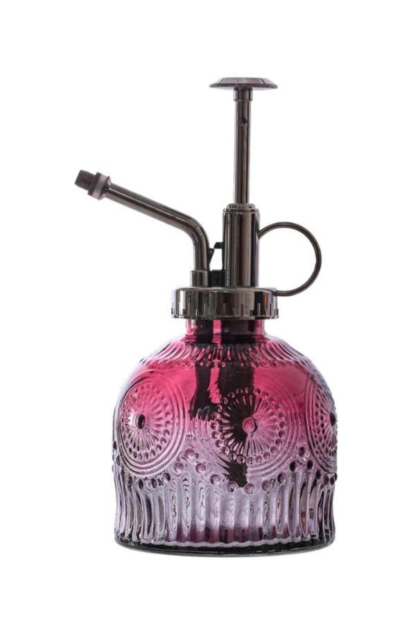 Şık Tasarımlı Ev Bahçe Saksı Çiçeklerine Özel Cam Bitki Sulama Fıskiyesi Kolonya Şişesi 200ML Kırmzı - Image 1