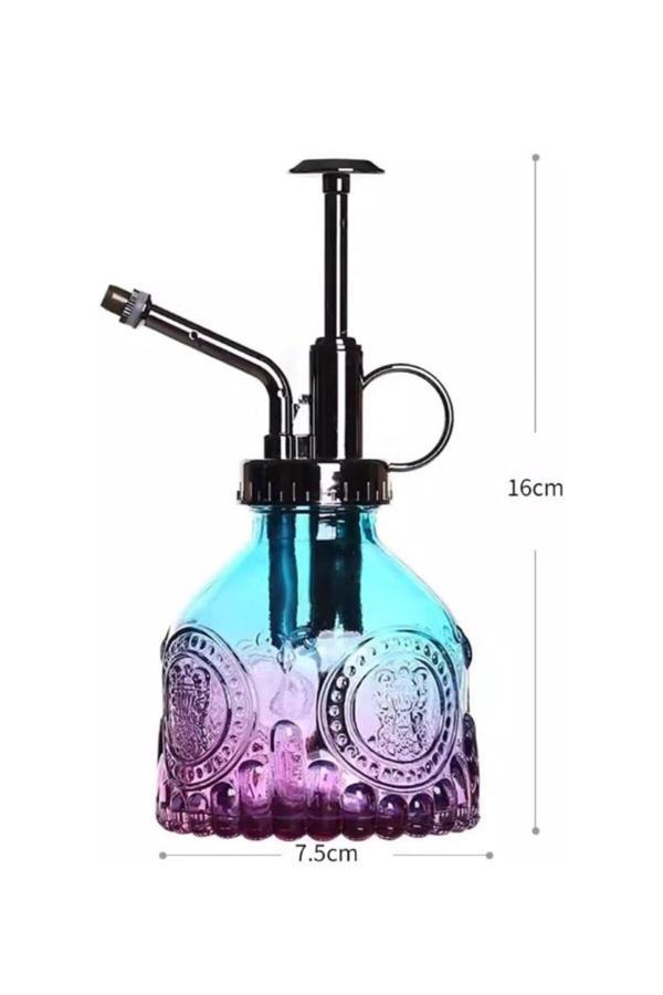 Şık Tasarımlı Ev Bahçe Saksı Çiçeklerine Özel Cam Bitki Sulama Fıskiyesi Kolonya Şişesi 200 ML Mor - Image 1