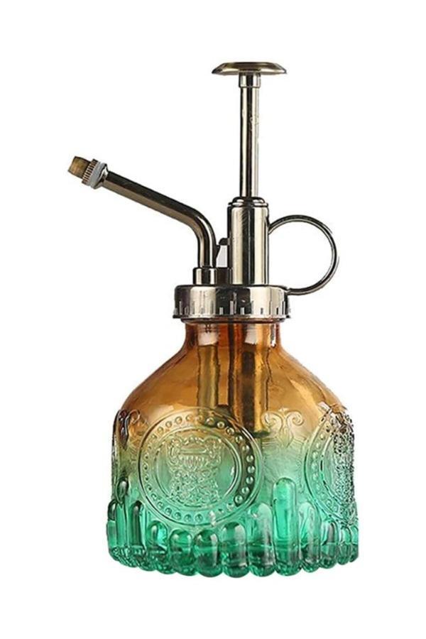 Şık Tasarımlı Ev Bahçe Saksı Çiçeklerine Özel Cam Bitki Sulama Fıskiyesi Kolonya Şişesi 200 ML Yeşil - Image 1