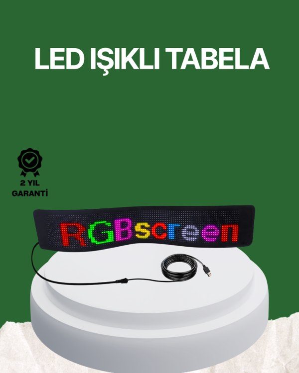 USB Girişli RGB LED Tabela Ayarlanabilir Parlaklık ve Kayan Yazı Özellikli - Image 1