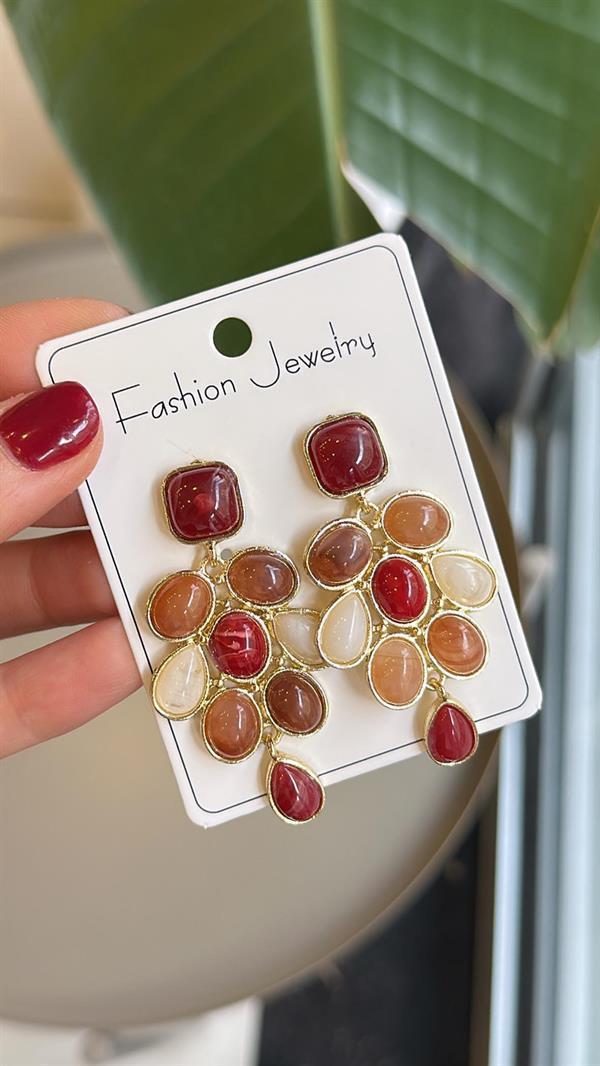 Taşlı Küpe - ÇOK RENKLİ - Image 1