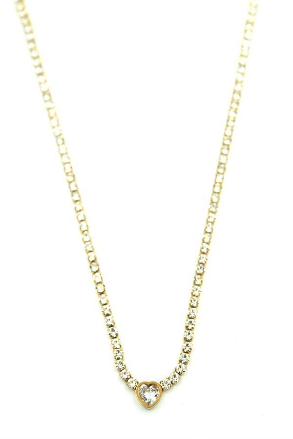 Su Yolu Kalp Kolye - Altın - Image 1