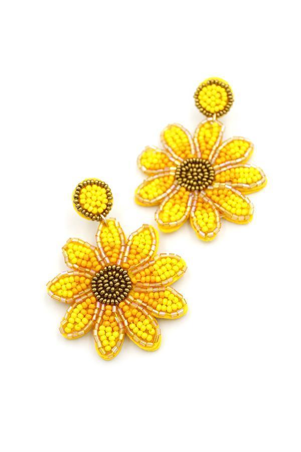 Çiçek Küpe - Sarı - Image 1