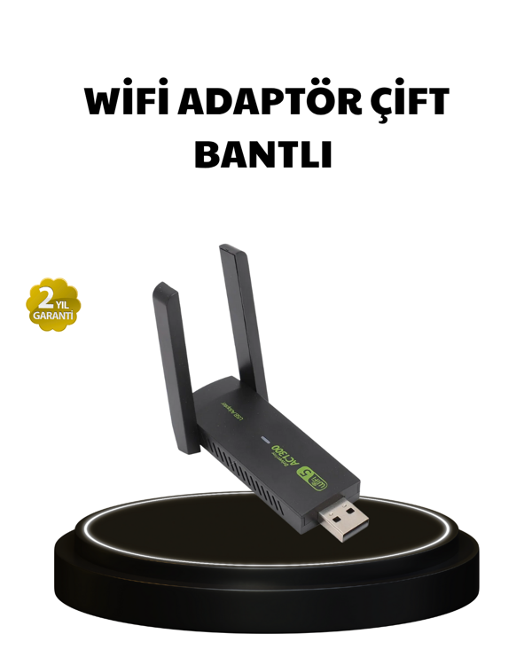 Dual Band USB WiFi Adaptör – 1200 Mbps Hız - Image 1