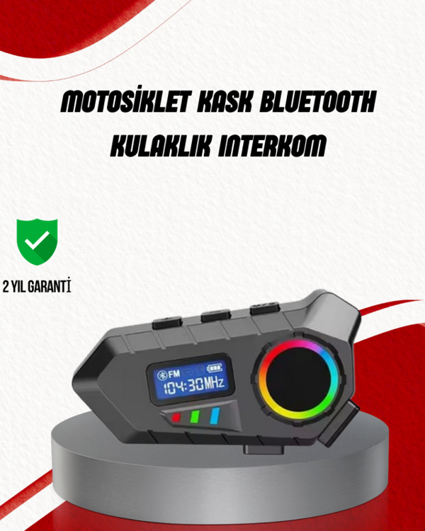 Suya Dayanıklı Bluetooth  İnterkom 5.4 Hoparlör 500mAh Batarya ve FM Radyo Özellikli - Image 1