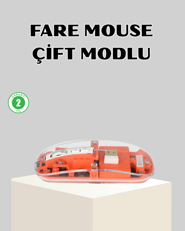 Bluetooth 5.0 & 2.4GHz Kablosuz Fare – 3 Cihaz Bağlantılı, Hızlı Geçiş, USB Alıcılı - Image 1