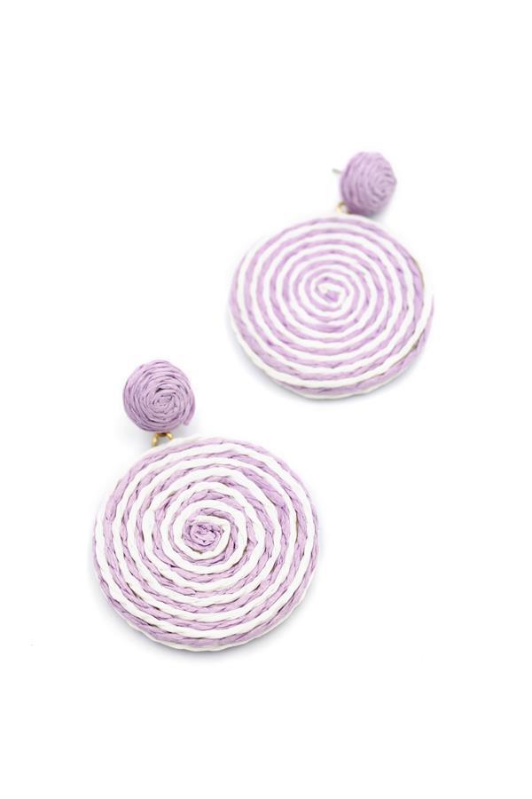 Kumaş Sarmal Küpe - Mor - Image 1