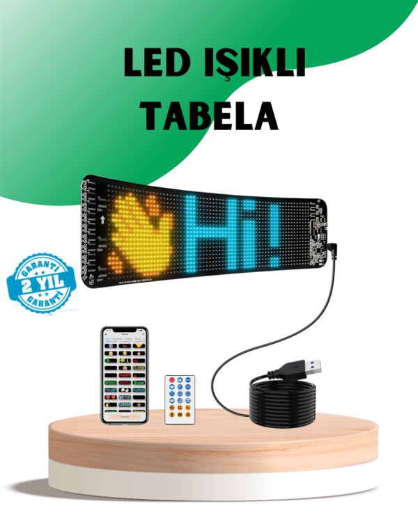 USB Destekli LED Mağaza Tabelası – Renkli RGB Kayan Yazı Paneli - Image 1
