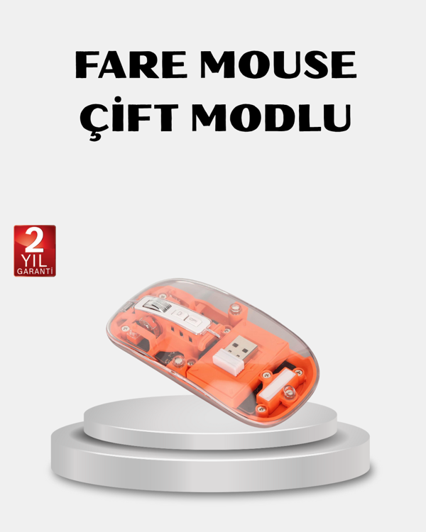 Kablosuz Çift Modlu Mouse – Bluetooth 5.0 + 2.4GHz - Image 1
