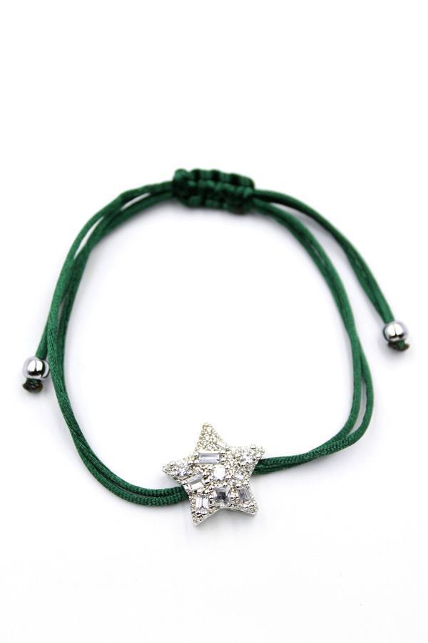 Yıldız İp Bileklik - Haki Yeşil - Image 1