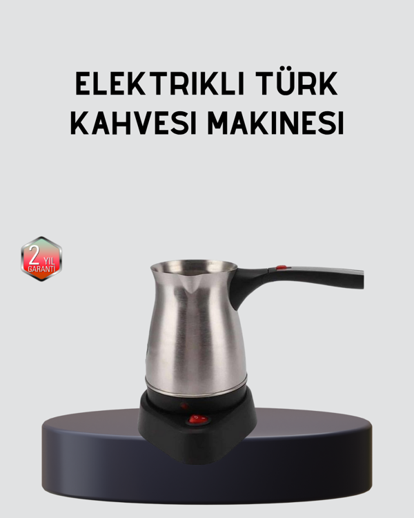 Elektrikli Türk Kahvesi Cezvesi 800W Kablosuz Döner Tabanlı - Image 1