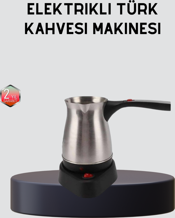 Elektrikli Türk Kahvesi Cezvesi 800W Kablosuz Döner Tabanlı - Image 1