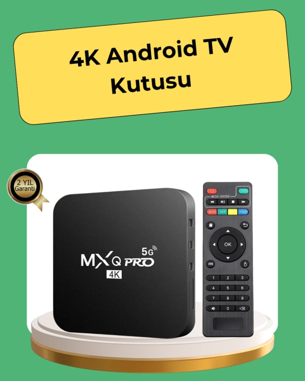 4K Ultra HD TV Box – 2GB RAM, 16GB Hafıza, Android Akıllı Medya Oynatıcı - Image 1