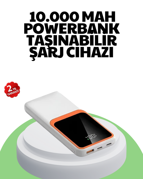 10000 mAh Hızlı Şarj Destekli Powerbank – Hafif, Kompakt ve Güvenli - Image 1