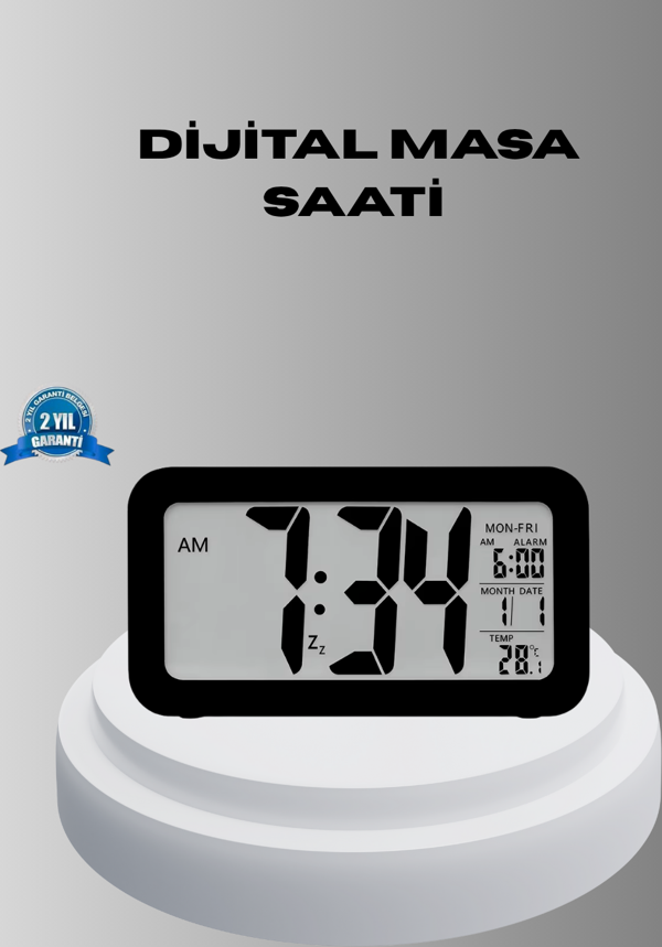 Dijital Masa Saati Sensörlü Aydınlatmalı Alarm ve Sıcaklık Ölçerli - Image 1
