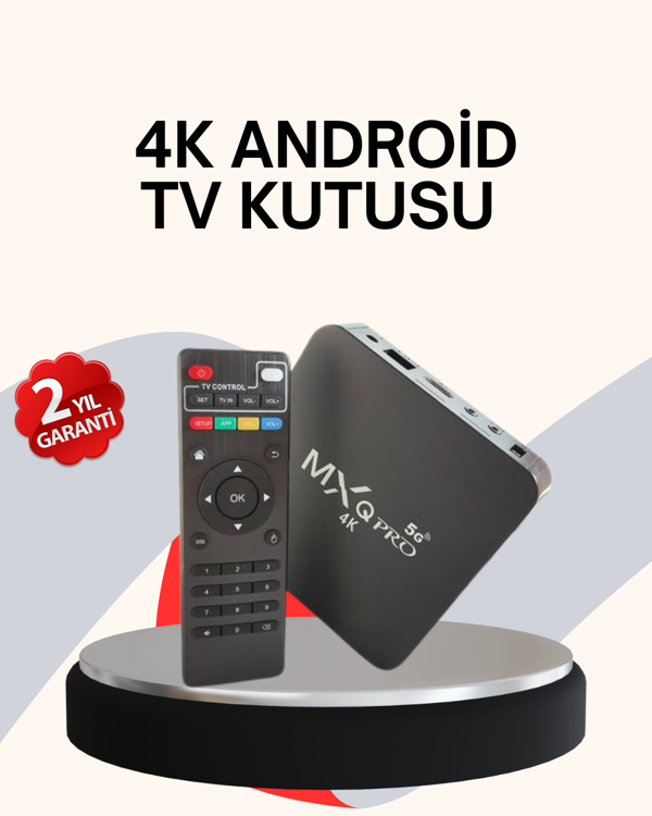 4K Android TV Box – Akıllı Medya Oynatıcı, 2GB RAM, 16GB Hafıza, Wi-Fi Destekli - Image 1