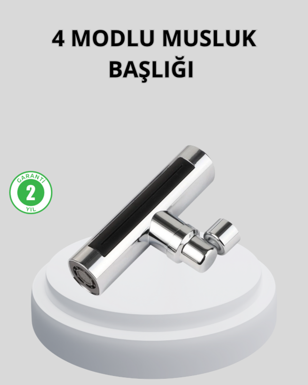 360° Dönebilen Musluk Başlığı 4 Fonksiyonlu Su Tasarruflu ve Dayanıklı - Image 1
