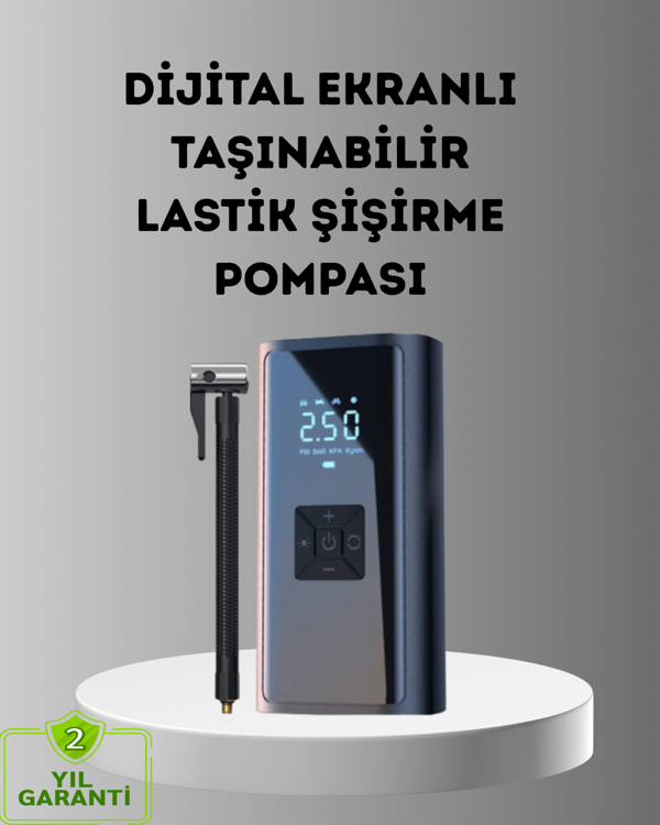 Dijital Ekranlı Kablosuz Hava Pompası LED Işıklı 12V 80W - Image 1