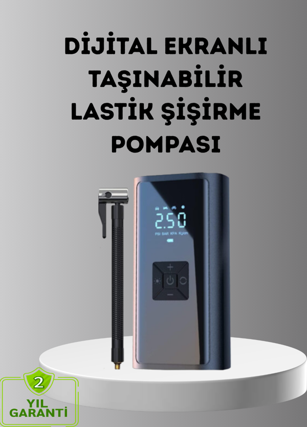 Dijital Ekranlı Kablosuz Hava Pompası LED Işıklı 12V 80W - Image 1