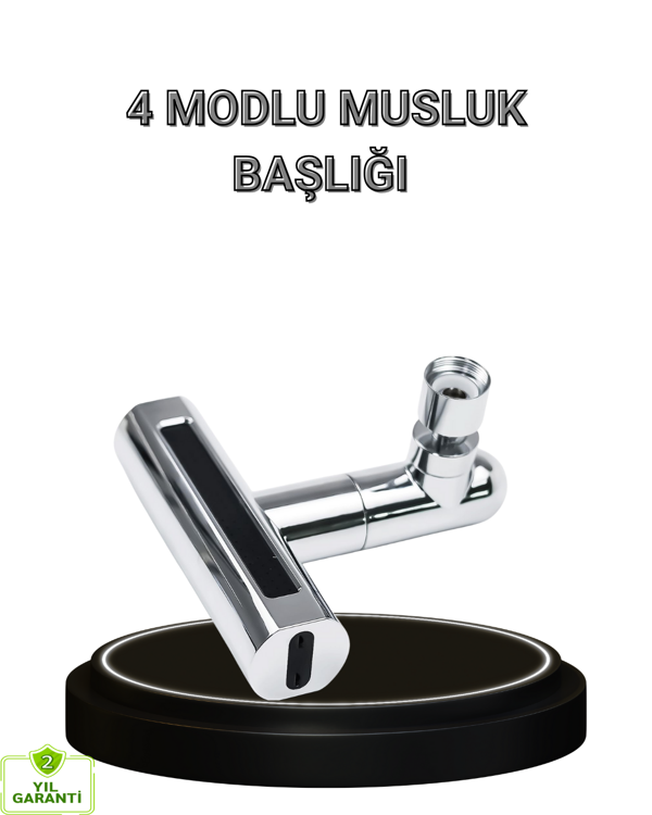 4 Fonksiyonlu Musluk Başlığı 360 Derece Dönebilen ve Su Tasarruflu - Image 1