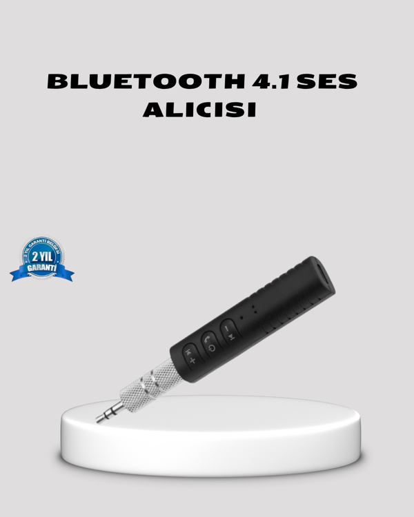 Bluetooth 4.1 Müzik Alıcısı 3.5mm Aux Girişli Mini Kablosuz Adaptör - Image 1