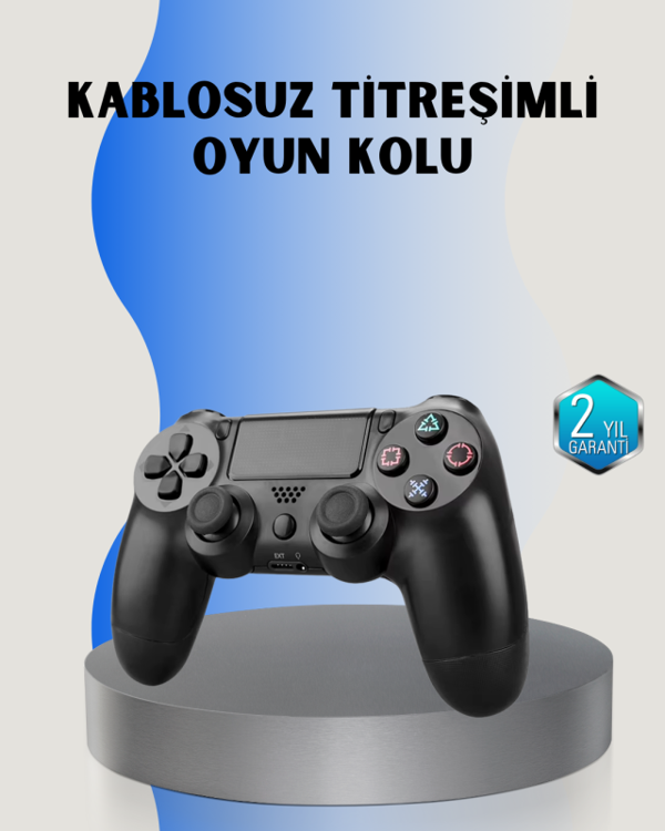 PS4 Uyumlu Kablosuz Oyun Kolu – Gerçekçi Titreşimli Geri Bildirim - Image 1
