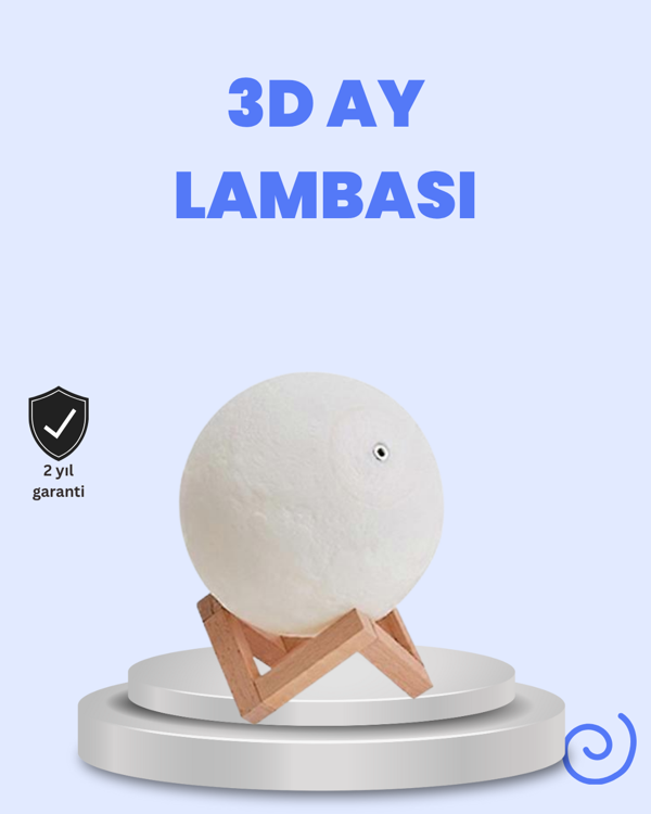 RGB Modlu 16 Renkli Ay Gece Lambası 3D Baskı ve Uzaktan Kumanda Özellikli - Image 1