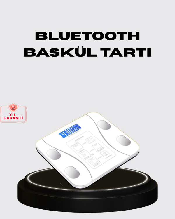 Akıllı Dijital Baskül – Bluetooth Bağlantılı, 8 Ölçüm Verili, Akıllı Vücut Analiz Tartısı - Image 1
