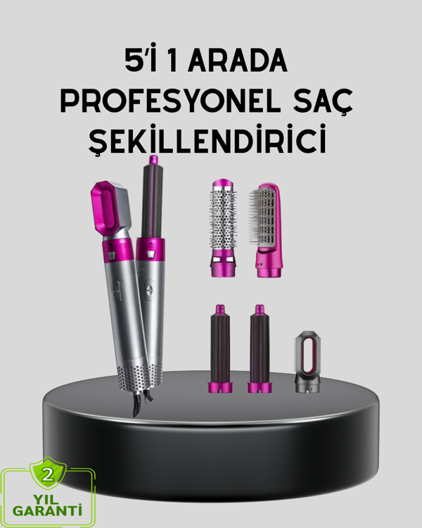 5’i 1 Arada Saç Şekillendirme Makinesi Hızlı Kuruma ve Kuaför Kalitesinde Sonuç - Image 1