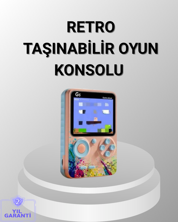 Mini Retro Oyun Konsolu 500 Oyunlu 3.0 İnç Ekran ve Şarjlı Batarya - Image 1
