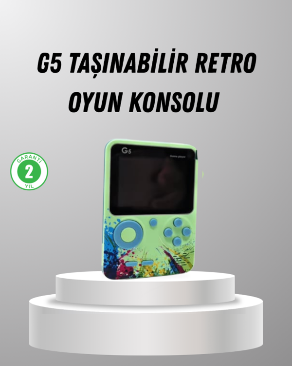 500 Oyunlu G5 Retro Mini Oyun Konsolu 3 İnç Ekran ve AV TV Desteği - Image 1
