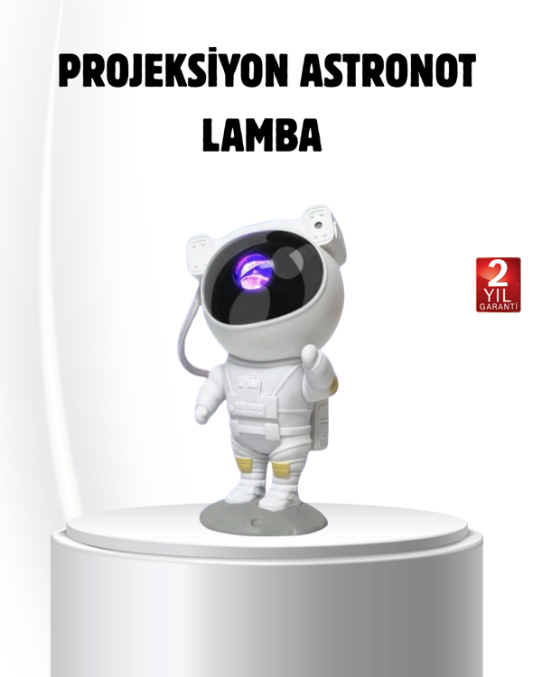 Bluetooth Müzikli Astronot Projeksiyon Lambası Yıldız ve Ay Efektli - Image 1