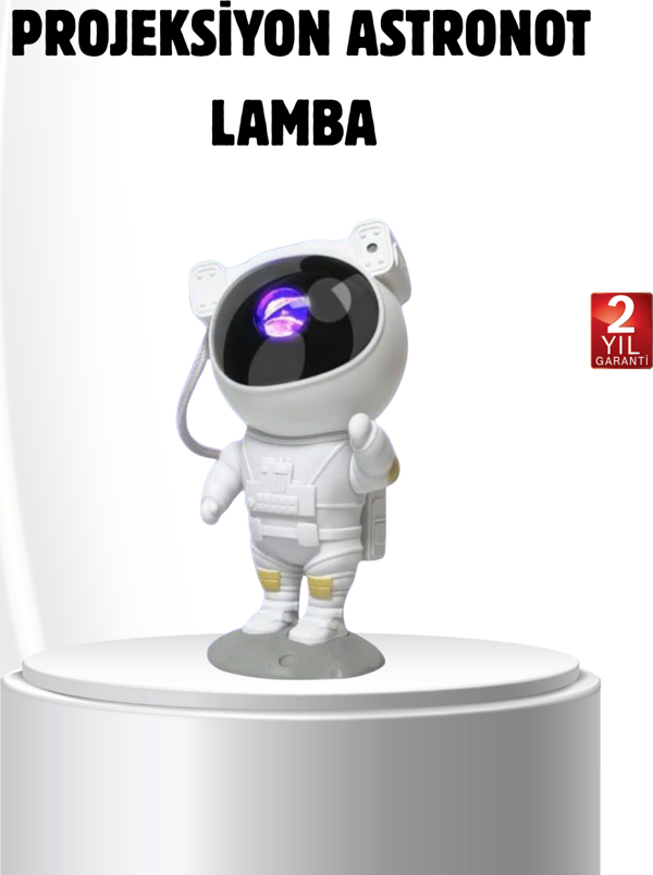 Bluetooth Müzikli Astronot Projeksiyon Lambası Yıldız ve Ay Efektli - Image 1