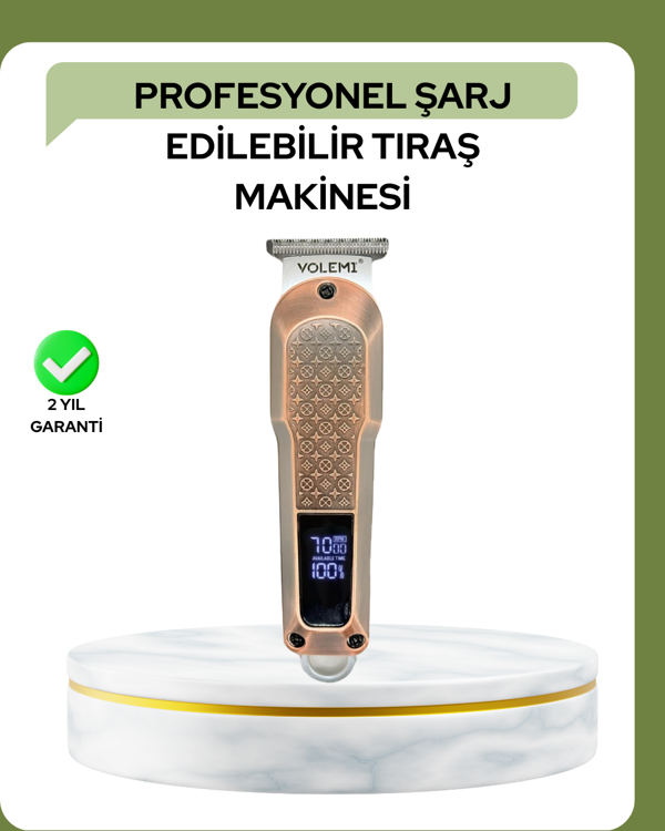 Profesyonel 7000RPM Saç Kesim Makinesi – Type-C Şarjlı, LCD Ekranlı, 4 Kademeli Ayar - Image 1