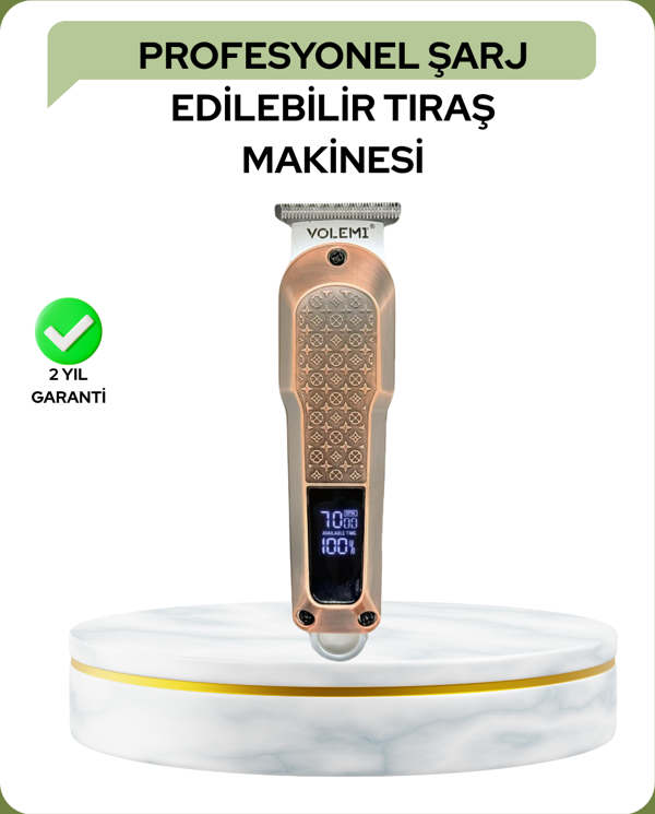 Profesyonel 7000RPM Saç Kesim Makinesi – Type-C Şarjlı, LCD Ekranlı, 4 Kademeli Ayar - Image 1