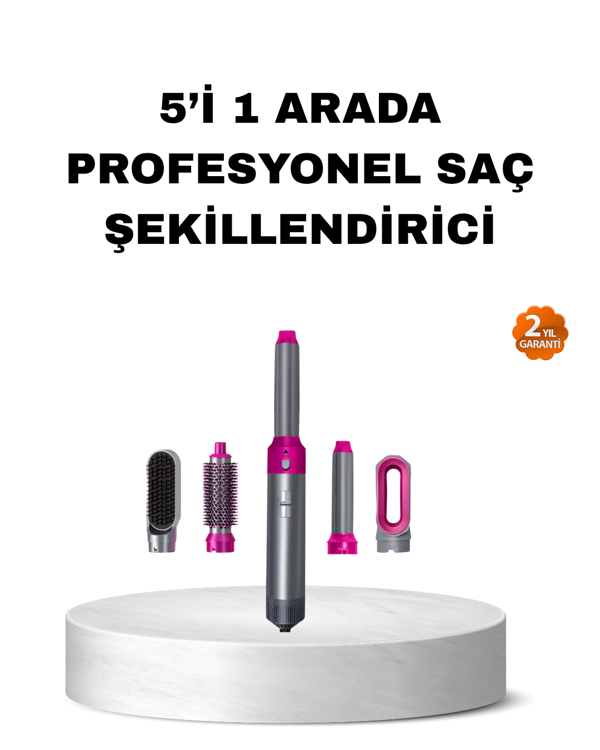 5’i 1 Arada Saç Şekillendirme Seti Negatif İyon Teknolojili ve Hızlı Kurutmalı - Image 1