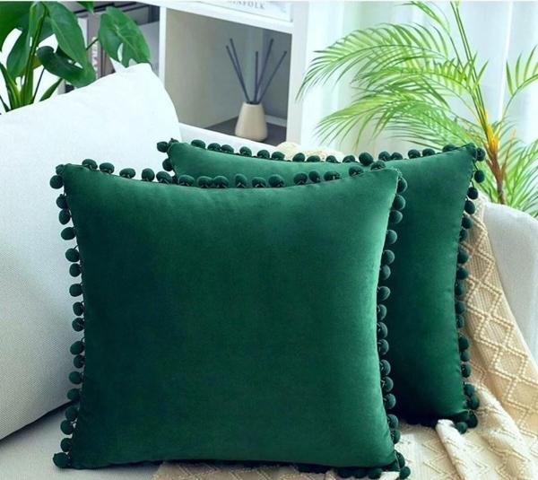 2'li ponponlu kırlent kılıf seti 40 x 40 - Image 1