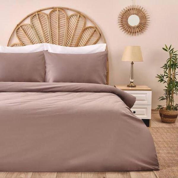 4 Parça kahverengi  çift kişilik nevresim takımı - Image 1