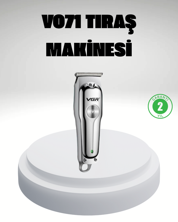 Gümüş Desenli Şarjlı Tıraş Makinesi – 120 Dakika Çalışma Süresi, 3 Başlıklı - Image 1