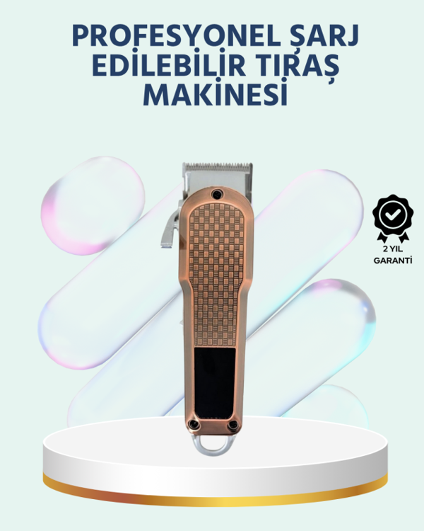 Şarjlı Saç Kesme Makinesi – Type-C Girişli, LCD Ekranlı ve Sessiz Motor - Image 1