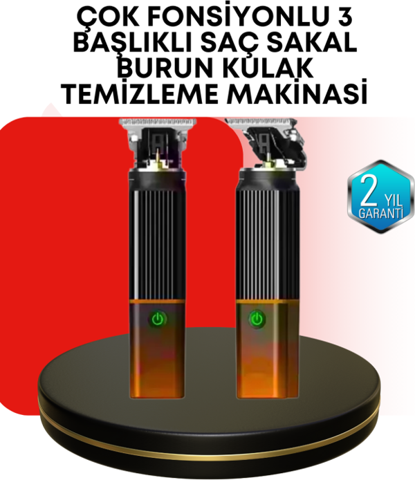 Erkekler İçin Şarjlı 3’ü 1 Arada Trimmer Seti – Güçlü Motor, Sessiz Çalışma - Image 1
