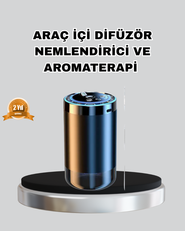 Aromaterapili Araç İçi Difüzör USB Bağlantılı ve Yıldız Işıklı - Image 1