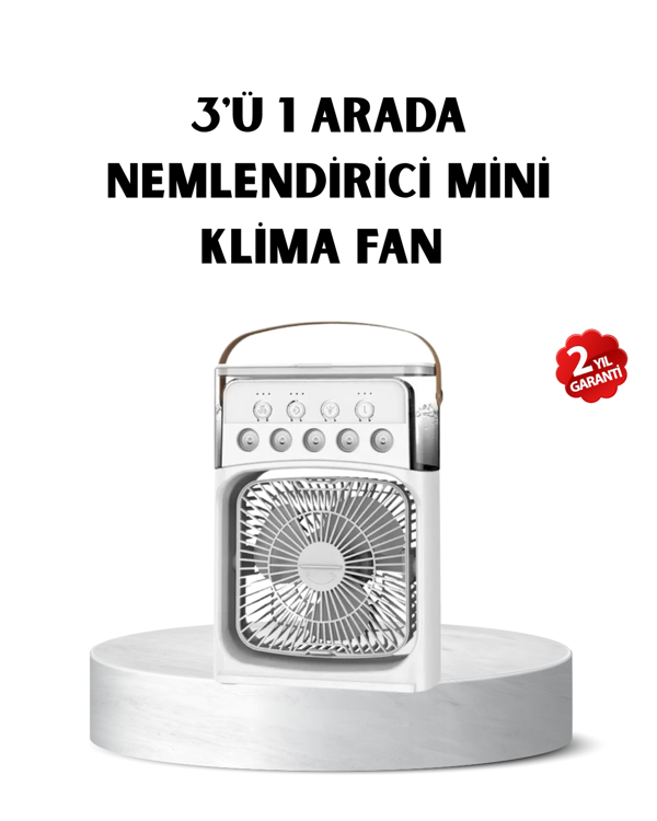 USB Bağlantılı Taşınabilir Mini Klima Fan 500ML Su Hazneli ve Sessiz Çalışma - Image 1