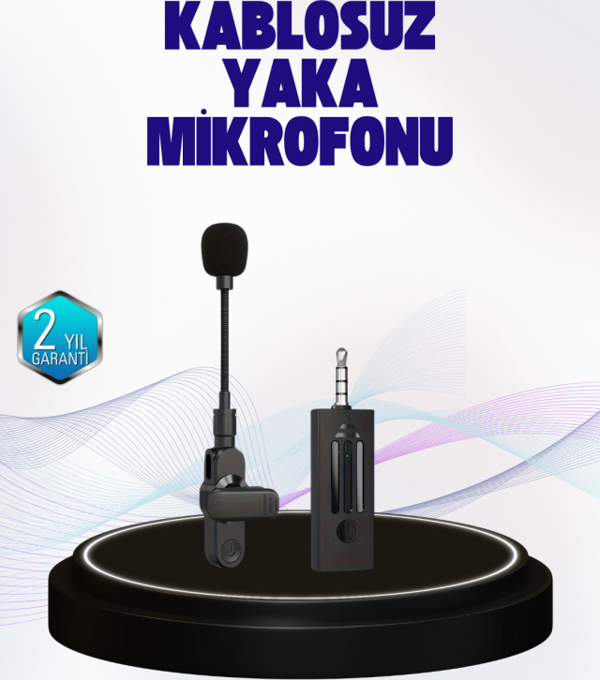2.4 GHz Kablosuz Yaka Mikrofonu – 60 Metre Menzil, Gürültü Azaltma, Type-C Şarjlı - Image 1
