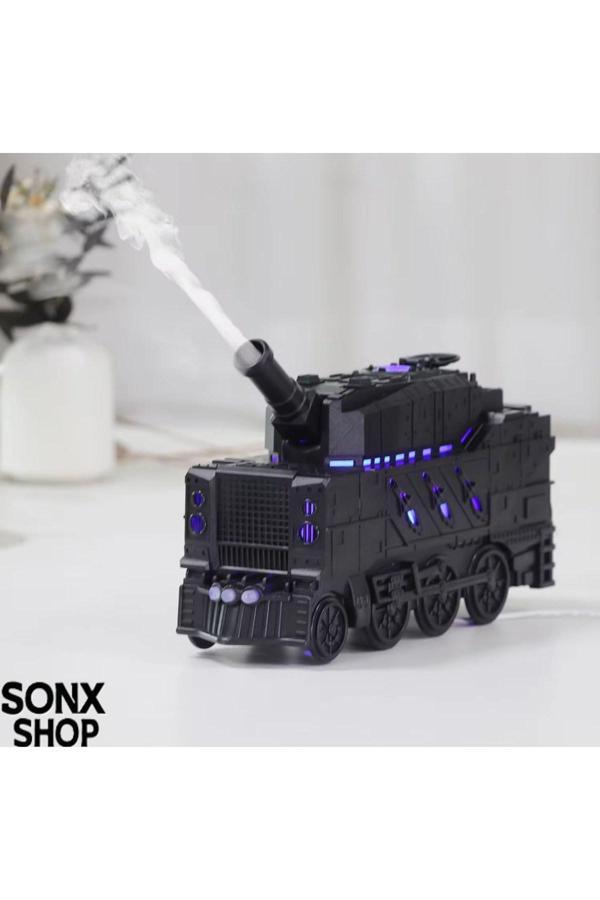 Buhar Efektli Zırhlı Tren Tasarımlı Aromaterapi Hava Nemlendirici–LED Işıklı, Sessiz ve USB Şarjlı - Image 1