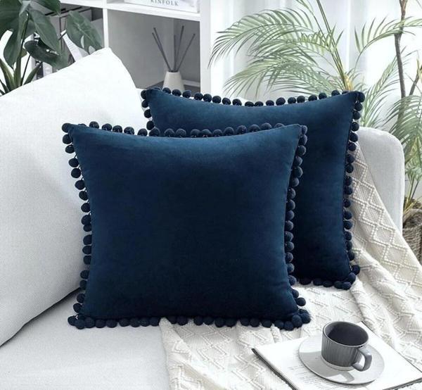 2'li ponponlu kırlent kılıf seti 40 x 40 - Image 1