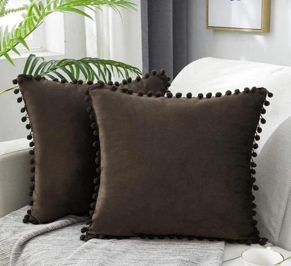 2'li ponponlu kırlent kılıf seti 40 x 40 - Image 1