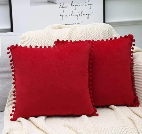 2'li ponponlu kırlent kılıf seti 40x 40 - Image 1