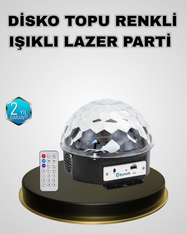 Bluetooth Hoparlörlü LED Disko Işığı Müzik Ritim Duyarlı ve Taşınabilir - Image 1