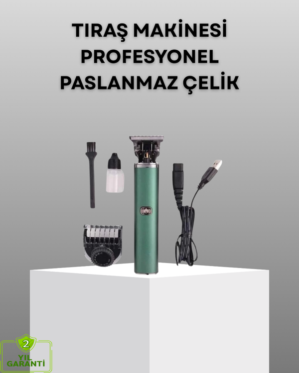 Profesyonel Şarjlı Tıraş Makinesi–180 Dk. Kullanım, 2.5 Saat Hızlı Şarj, Evrensel USB Şarj Girişli - Image 1